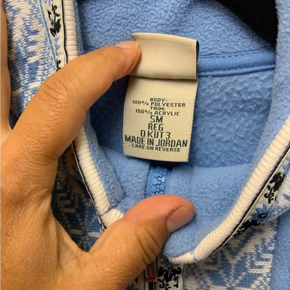 Vintage Y2K LL Bean Blue Nordic Design Full Zip Fleece Jacket Size S/M - Picture 4 of 5